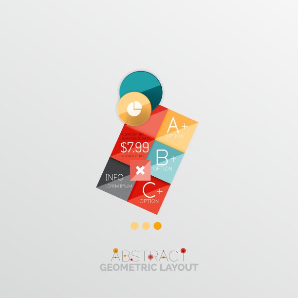 光泽纸风格几何抽象信息图表图片下载