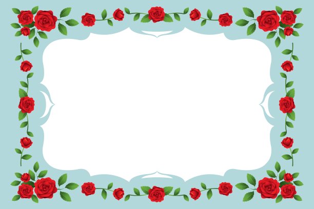 红玫瑰框架和边框图片下载