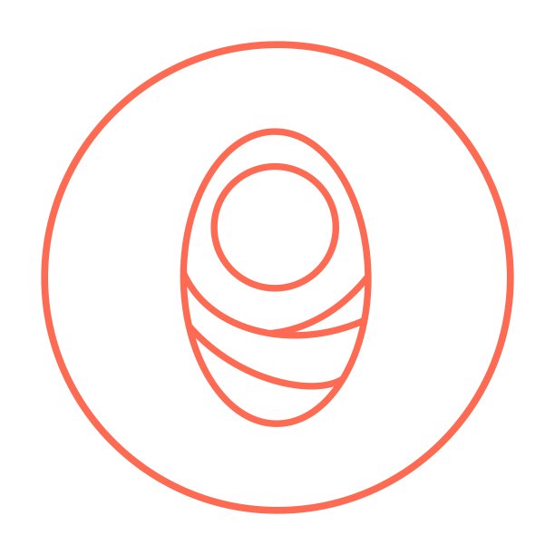 婴儿包在襁褓中的衣服线图标图片下载