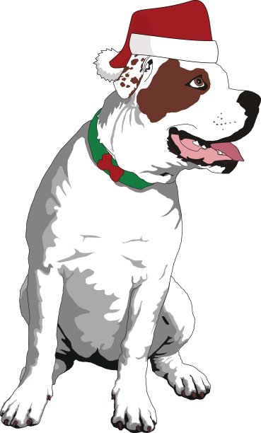 圣诞节的斗牛犬图片下载