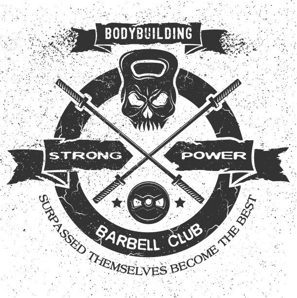 复古风格的健美标志图片下载