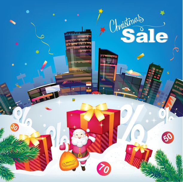 圣诞节的城市销售图片下载