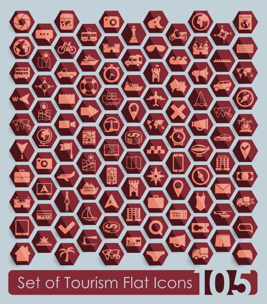 旅游标志套装图片下载