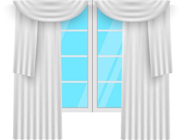 窗帘白色的窗帘和窗户素材图片