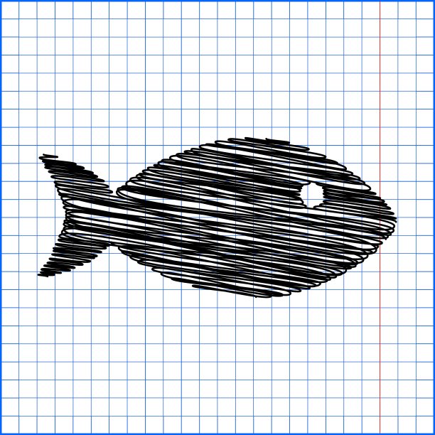 鱼在纸上用钢笔效果签名图片下载