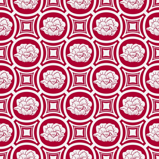 东方风格的重复花卉图案图片下载