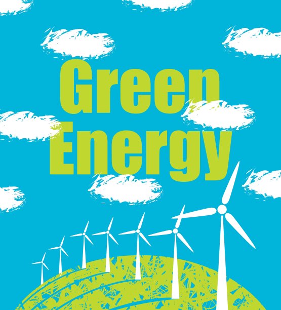 风力涡轮机上的风景云的天空图片下载