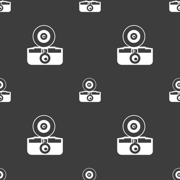 复古照片相机图标标志无缝模式上图片下载