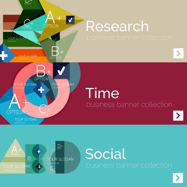 平面现代信息横幅集图片下载