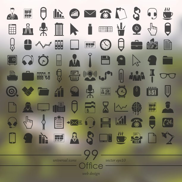一套办公室图标图片下载