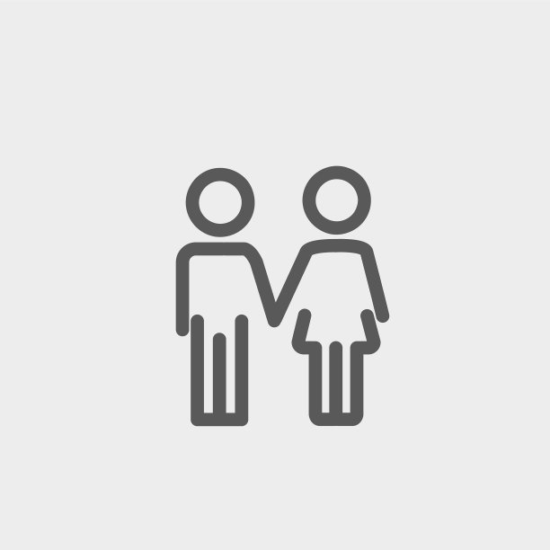 小兄弟姐妹细线图标图片下载