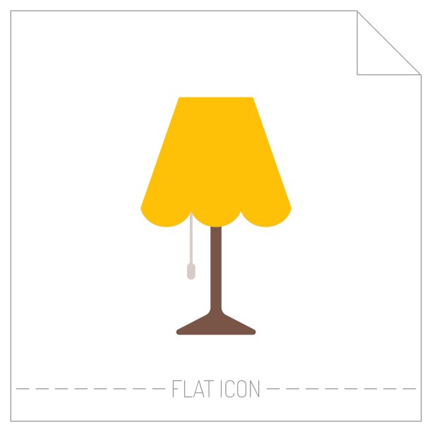 台灯平面颜色图标室内物体图片下载