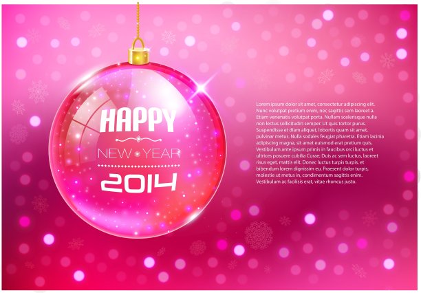 圣诞和新年贺卡与玻璃球图片下载
