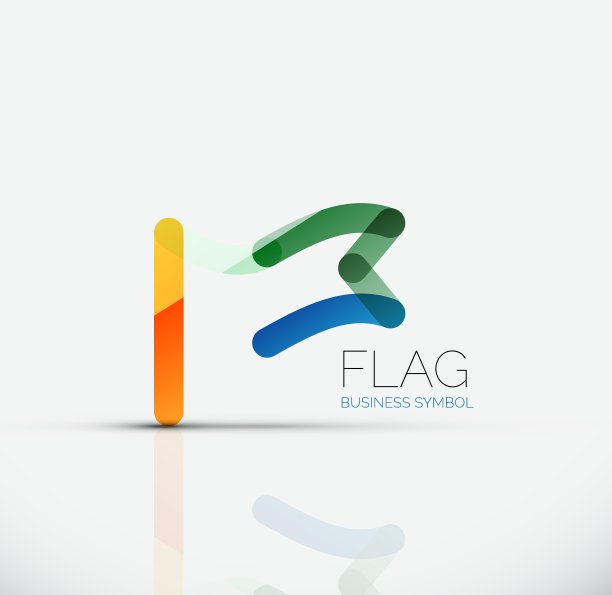 标志旗帜抽象线性几何商业图标图片下载