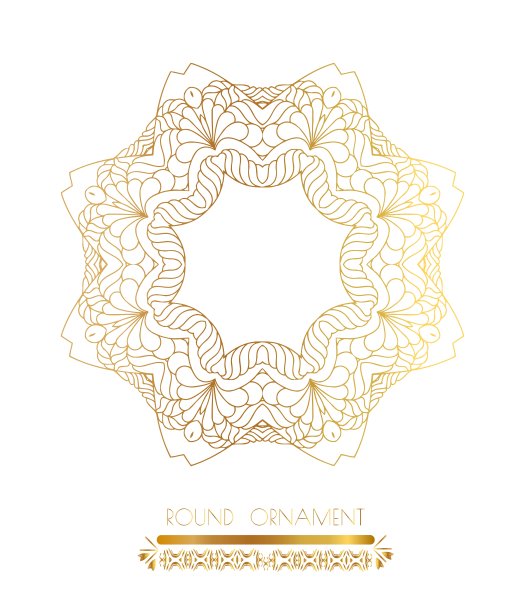 金色圆形框架图片下载