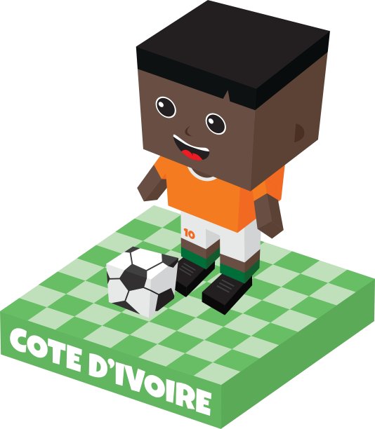 足球块等距卡通人物图片下载