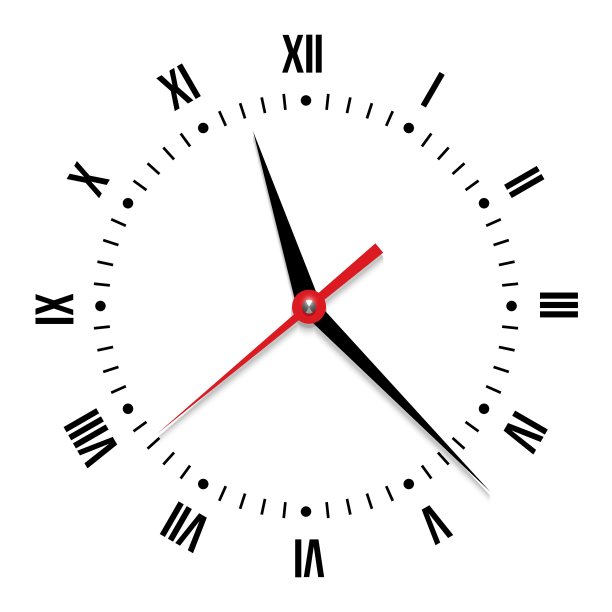 白色背景上的时钟图片下载