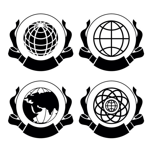 地球标志图案套装图片下载