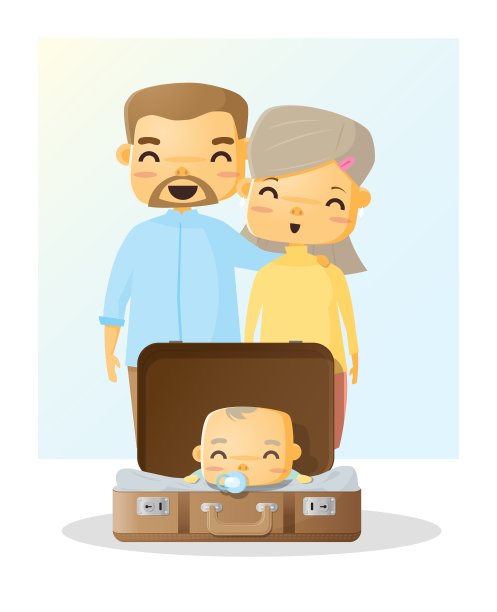 可爱的全家福快乐的家庭背景3图片下载