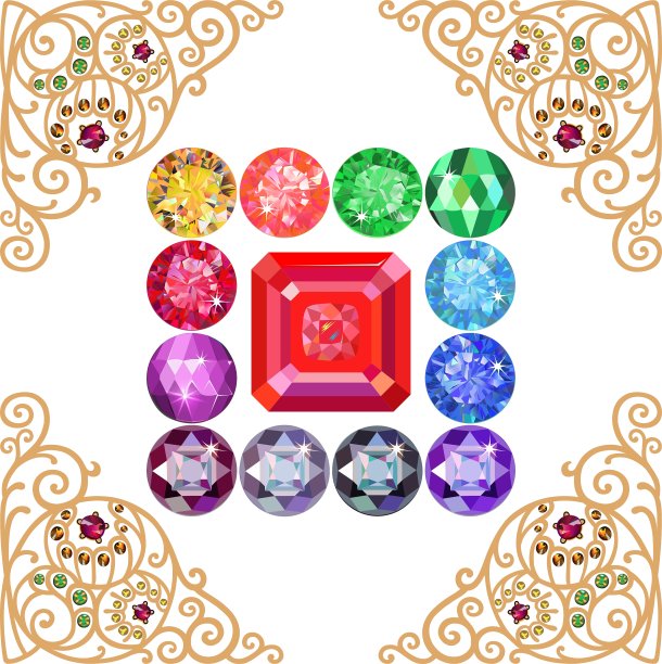 阿谢尔切割红宝石封装在一个方形框架图片下载