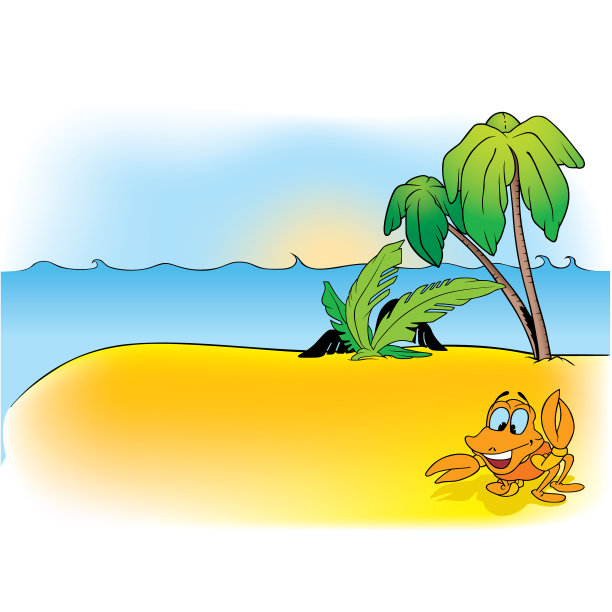 岛和螃蟹图片下载