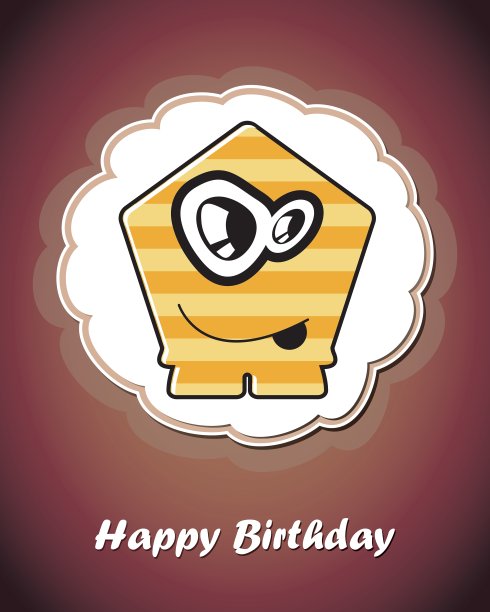 可爱怪物生日贺卡图片下载