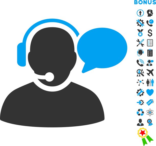 操作员消息平面图标与奖金图片下载