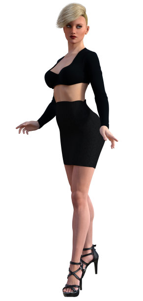 优雅的金发女士，3d插图图片下载