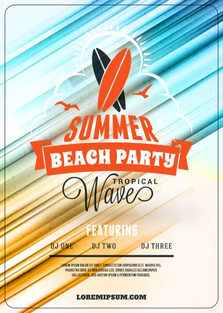 夏季海滩派对传单或海报夏季之夜图片下载