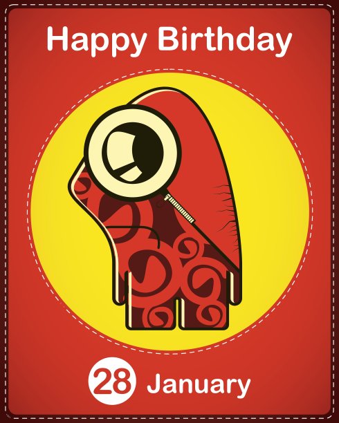 可爱怪物生日贺卡图片下载