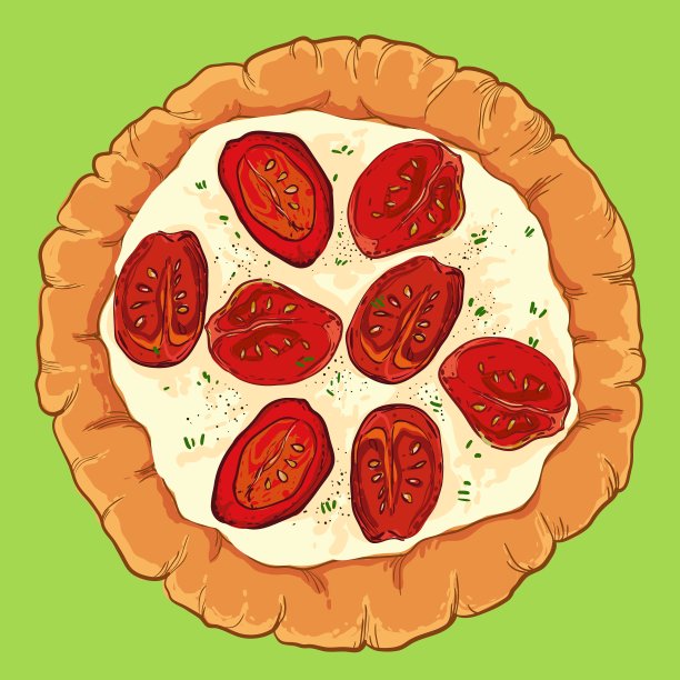 那不勒斯披萨配白奶酪西红柿和图片下载