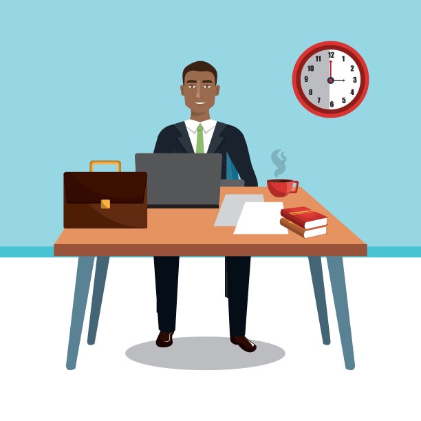 商人在工作空间孤立图标设计图片下载