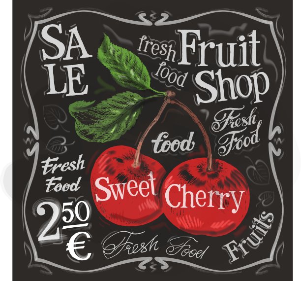 甜樱桃图案模板设计新鲜图片下载