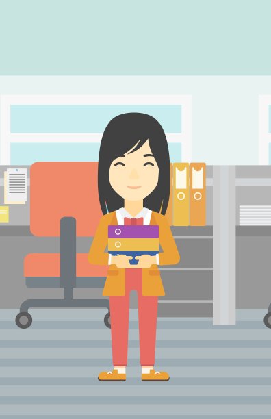 拿着一堆文件夹的女商人图片下载