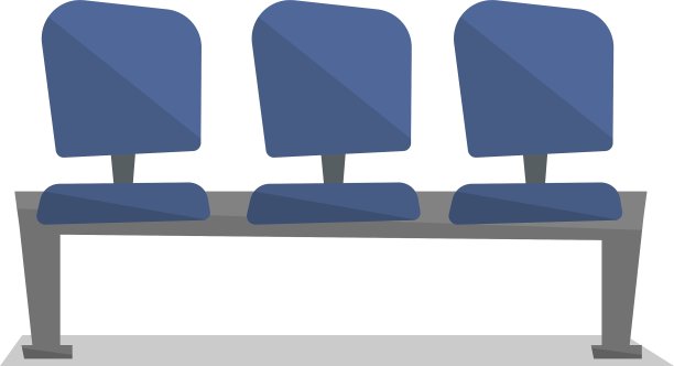 一排蓝色的椅子图片下载