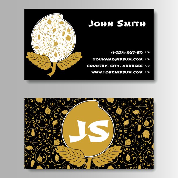 创意黄金商务拜访卡图片下载