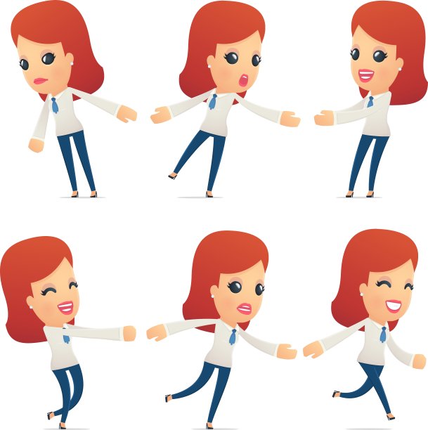 一组不同姿态的接收字符图片下载