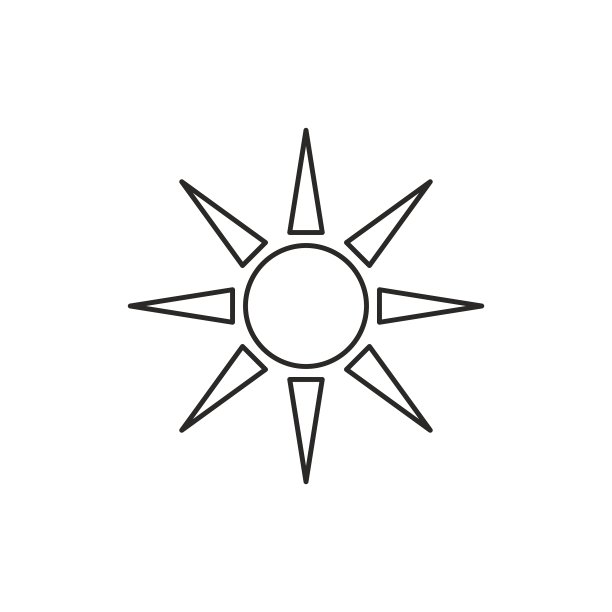 太阳轮廓图标图片下载