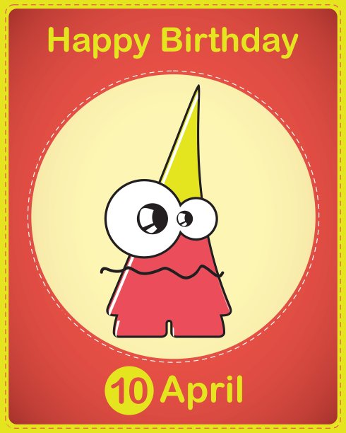 可爱怪物生日贺卡图片下载