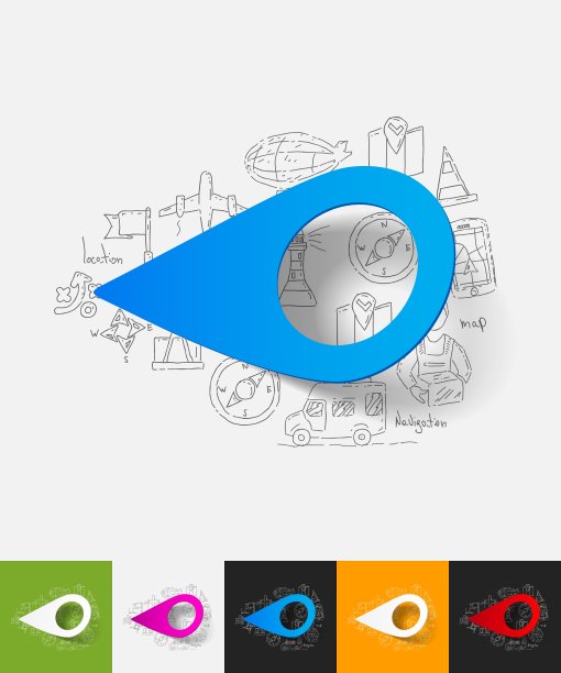 几何纸贴纸与手绘元素图片下载