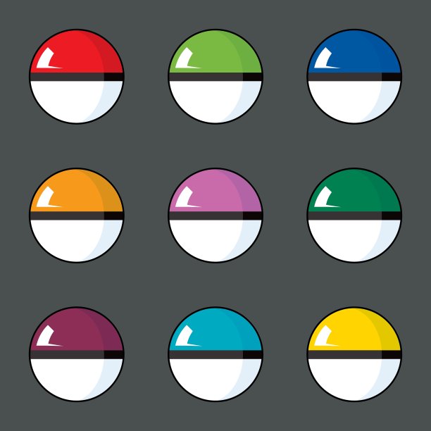 彩色球的图标集图片下载