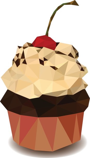 白色背景上孤立的巧克力小蛋糕图片下载