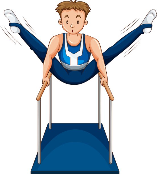 男子在双杠上做体操图片下载