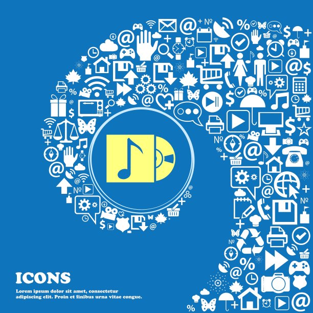 mp3播放器图标标志漂亮的图标集图片下载