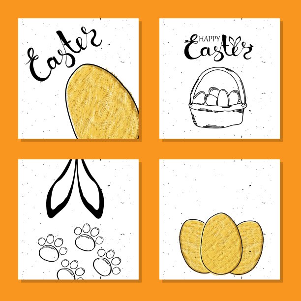 丰富多彩的复活节印刷咭集图片下载