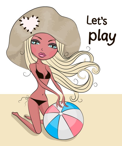 可爱的卡通女孩图片下载