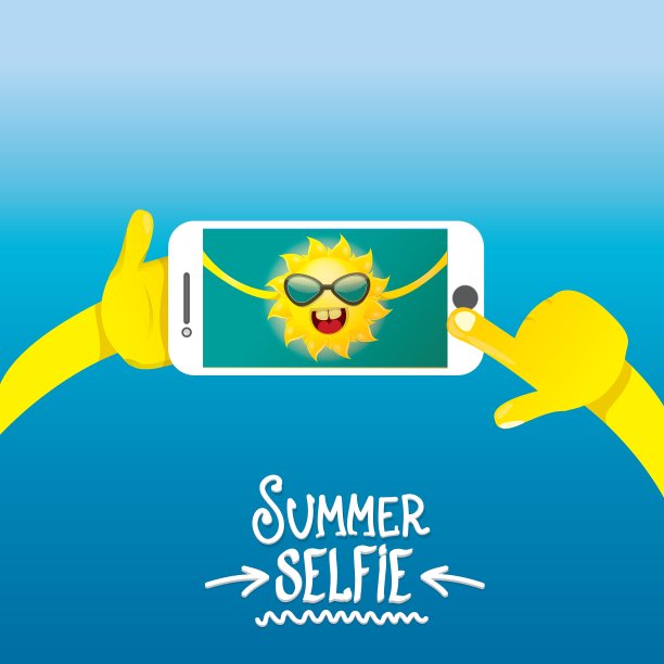 夏日自拍概念背景图片下载