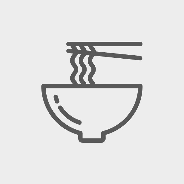 碗面用一双筷子细线图片下载