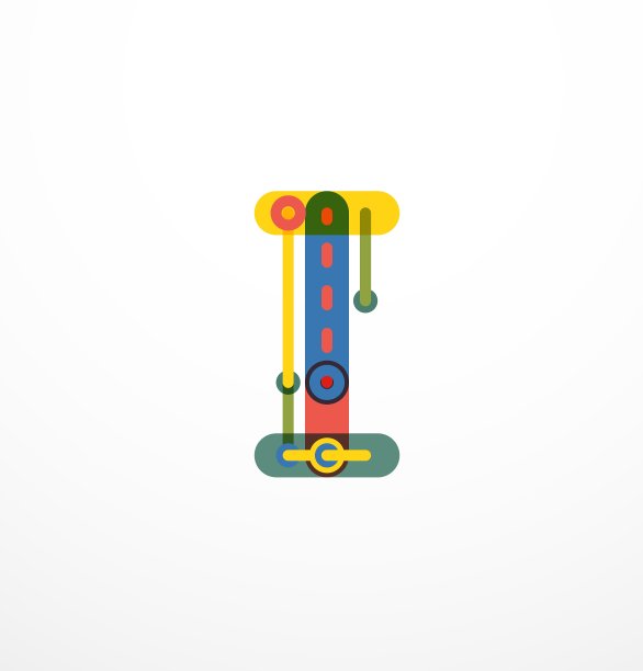 抽象线条设计字母标志图片下载