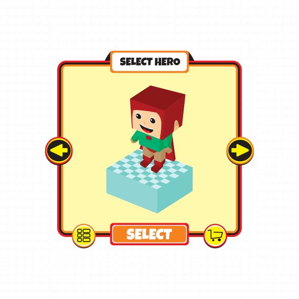 英雄角色选择游戏资产元素图片下载